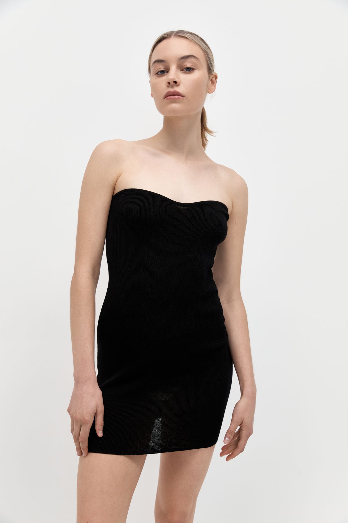 black curve mini dress Curve Knit Mini Dress | Black