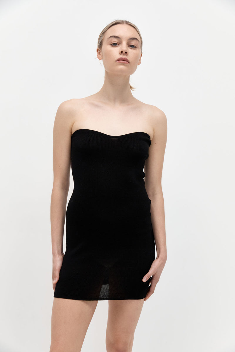 Curve Knit Mini Dress | Black | St Agni Curve Knit Mini Dress | Black | St Agni