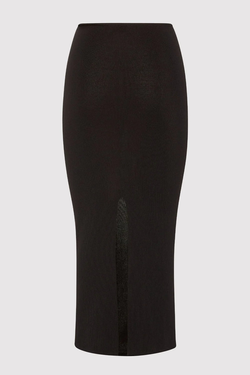 Low Waist Knit Skirt - Black
