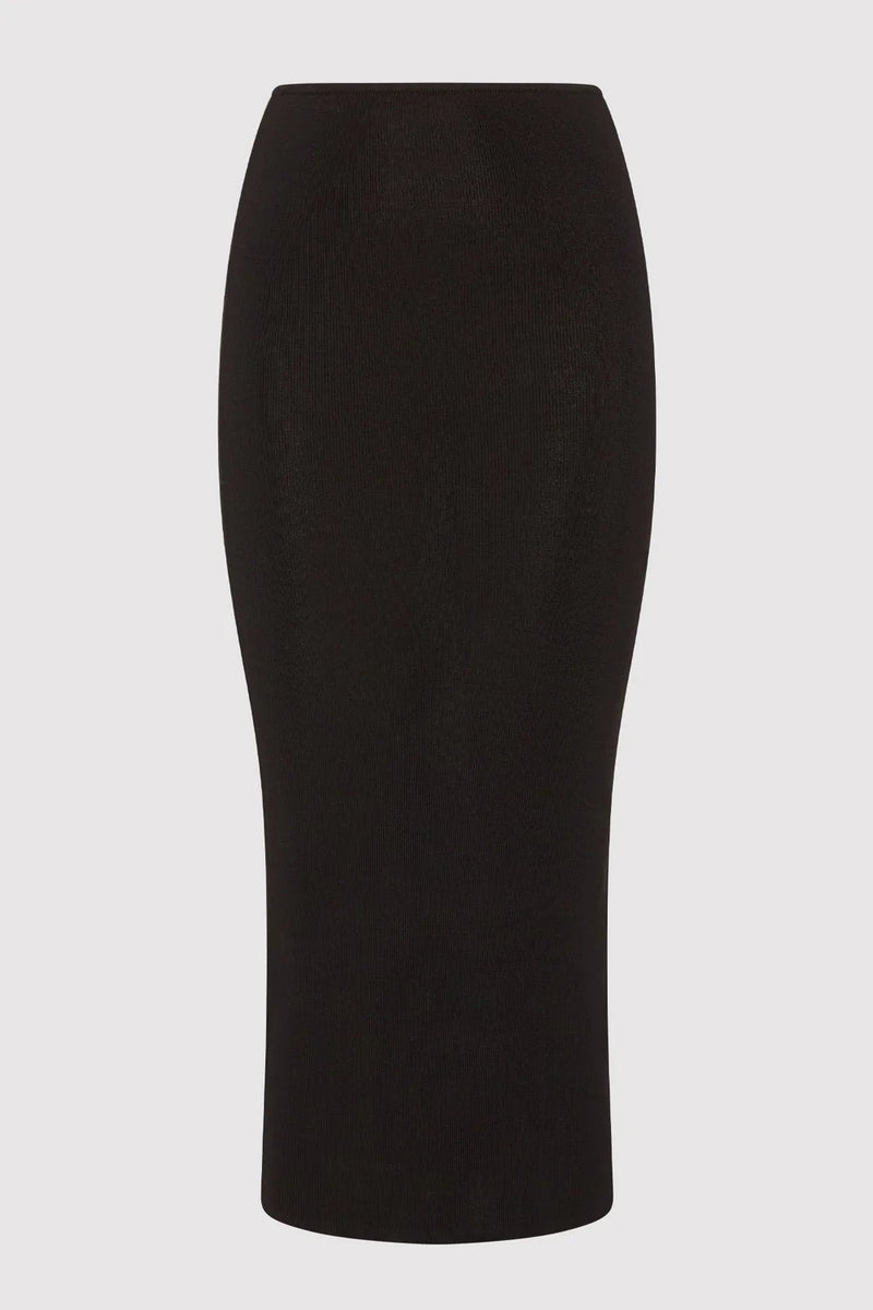 Low Waist Knit Skirt - Black