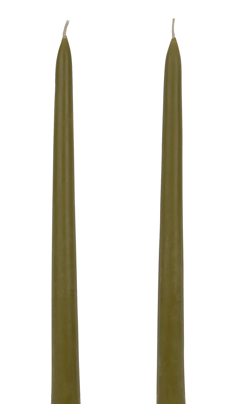 Tapered Candle Pair - Olive