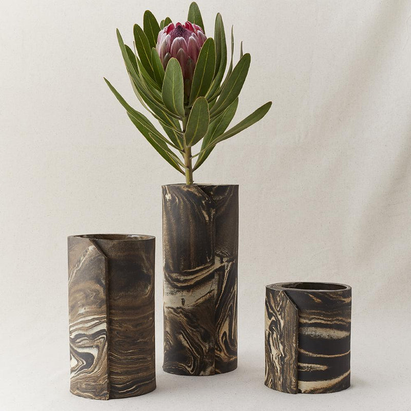 Medium Sydney Slab Vase - Marble