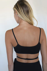 Mass Rib Tie Wrap Bralette - Black - BLVD