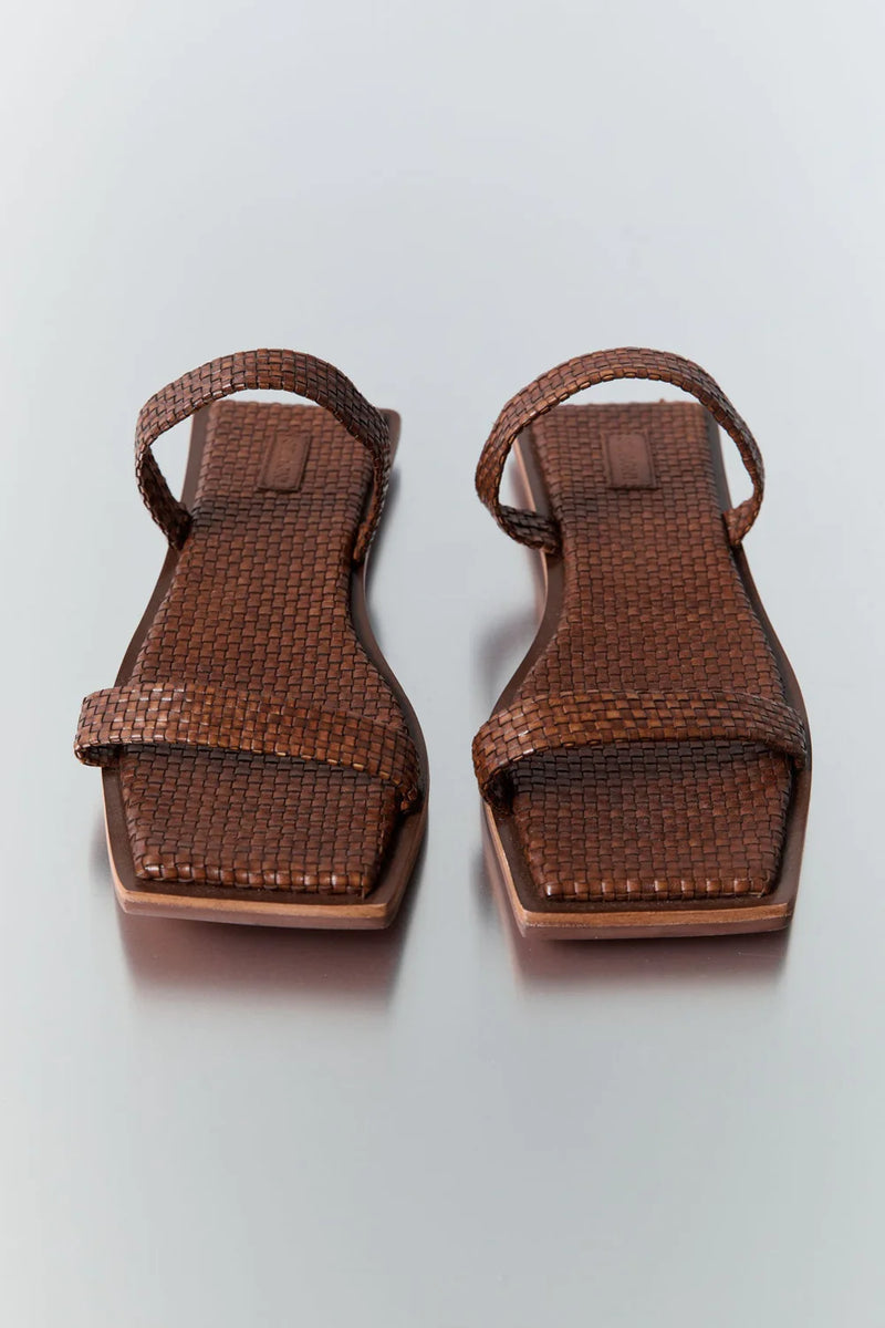 Minimal Two Strap Slide - Antique Tan