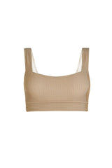 Rib Bralette - Camel Stripe