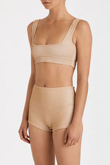 Rib Bralette - Camel Stripe