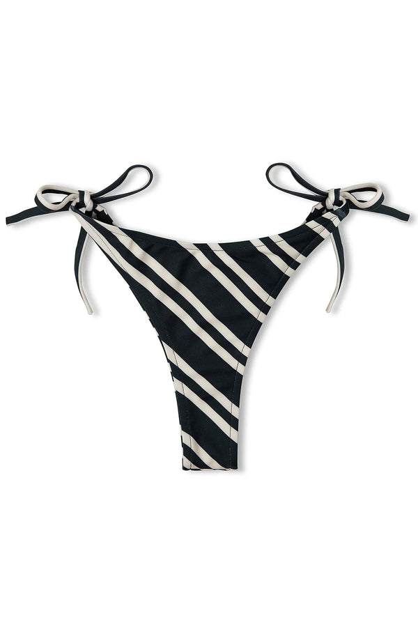 Stripe Curve Tie Brief - Black & Bone
