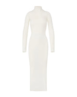 Long Sleeve Turtleneck Dress Maxi - Cream