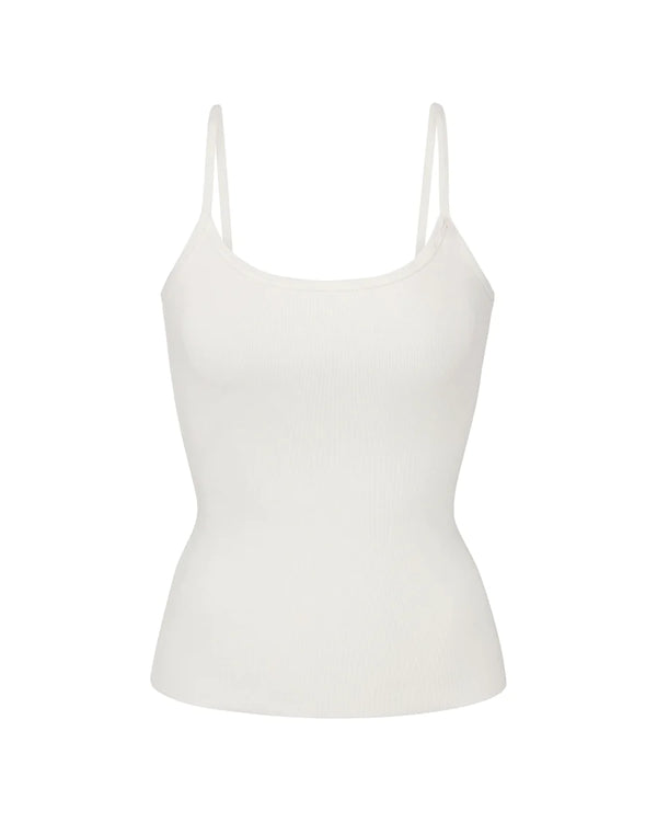 Thin Strap Fitted Tank - Cream